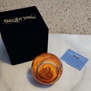 Glass Eye Studio Celestial Series Jupiter Paperweight 2004 With Box